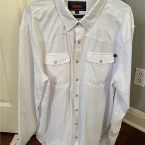 BRAND NEW, Men’s Western Snap White Button-Up Shirt by RockNRoll Denim, XXL